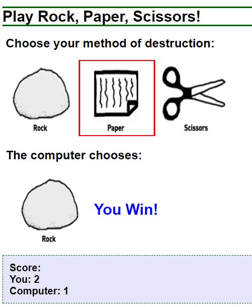 Rock Paper Scissors JavaScript Game