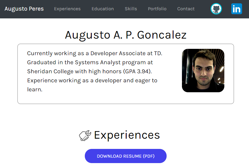 Personal Website Main Page